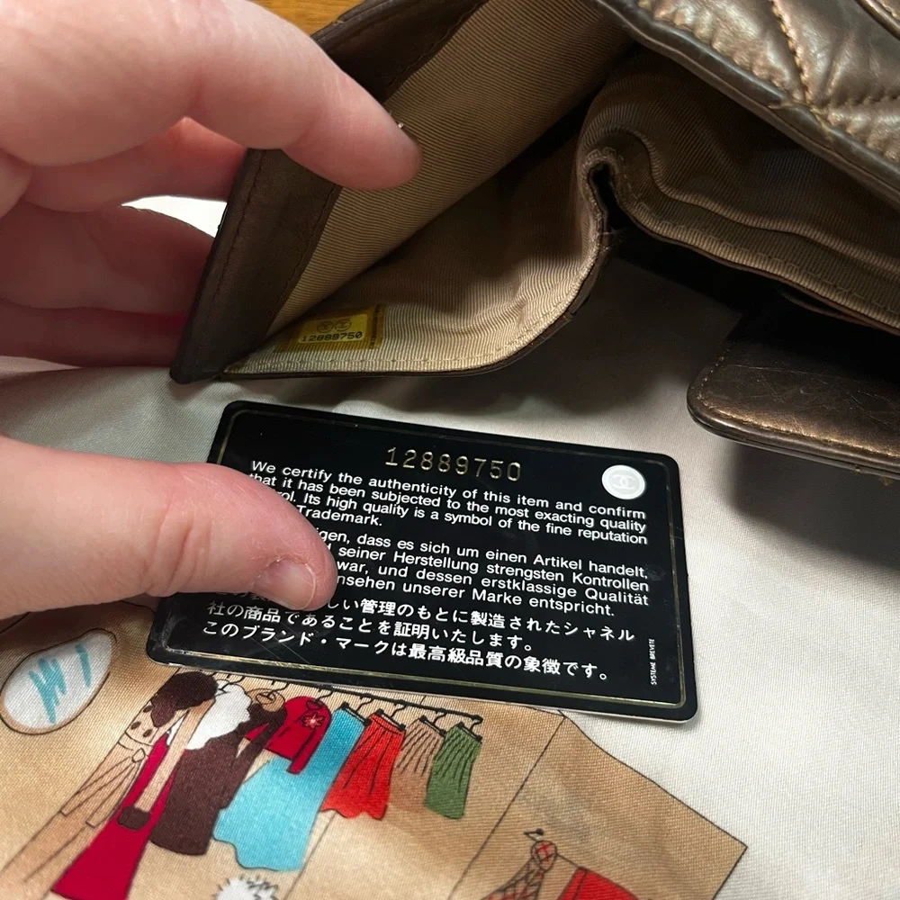 Chanel Quilted Metallic Brown Leather Wallet - Women - Picture 5 of 13